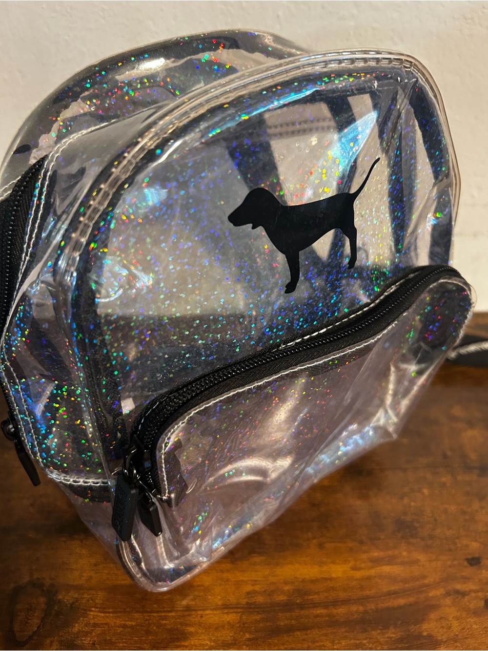 Victoria’s Secret Pink clear glitter backpack